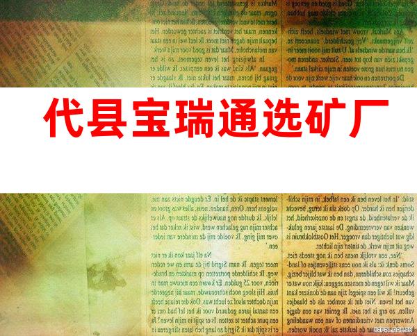 代县宝瑞通选矿厂