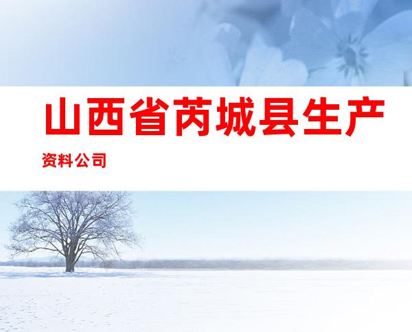 山西省芮城县生产资料公司