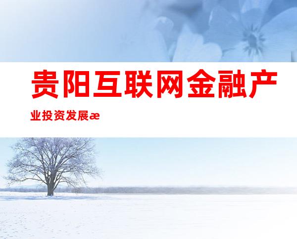贵阳互联网金融产业投资发展有限公司